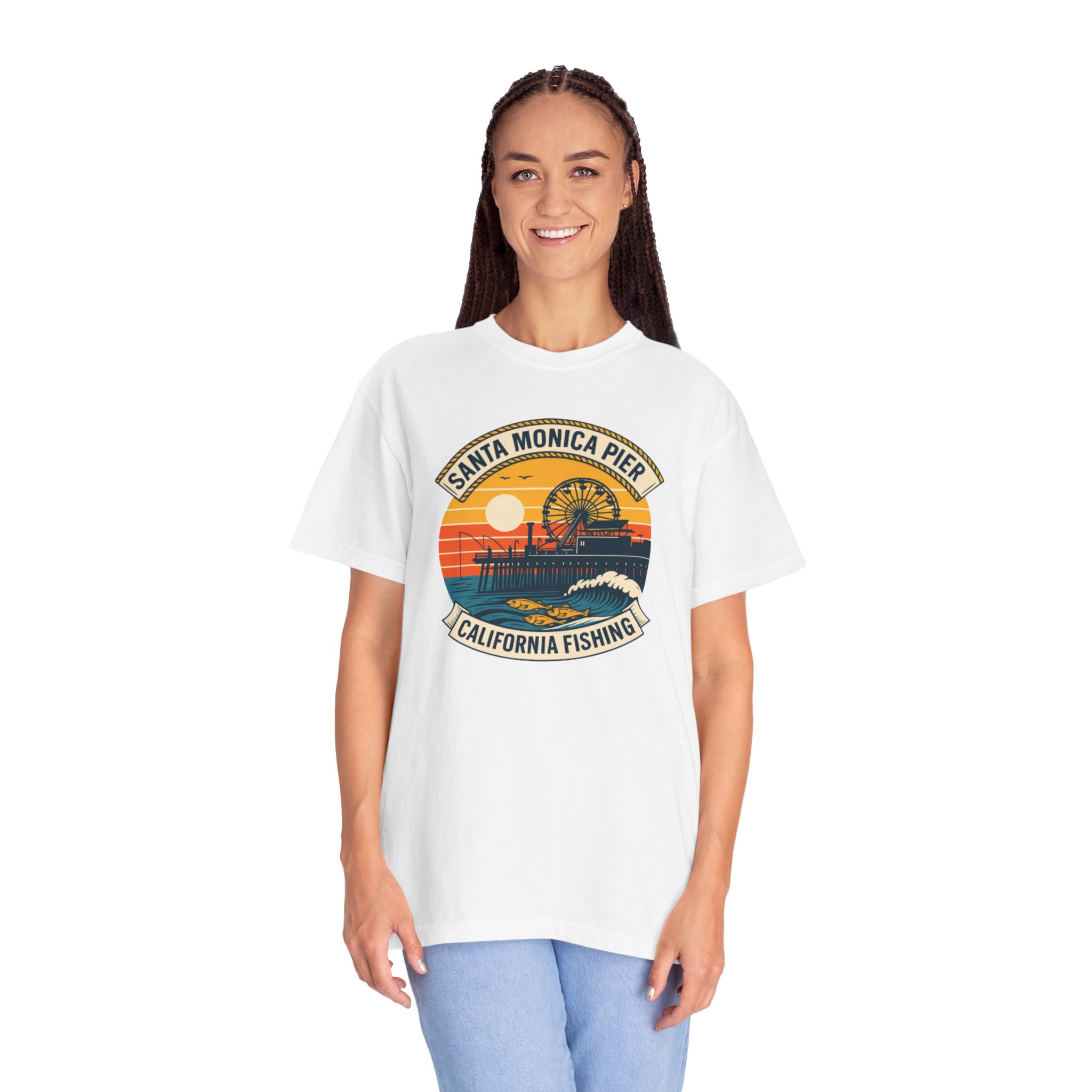Fishing T-shirt - Santa Monica Pier Design - Image 3