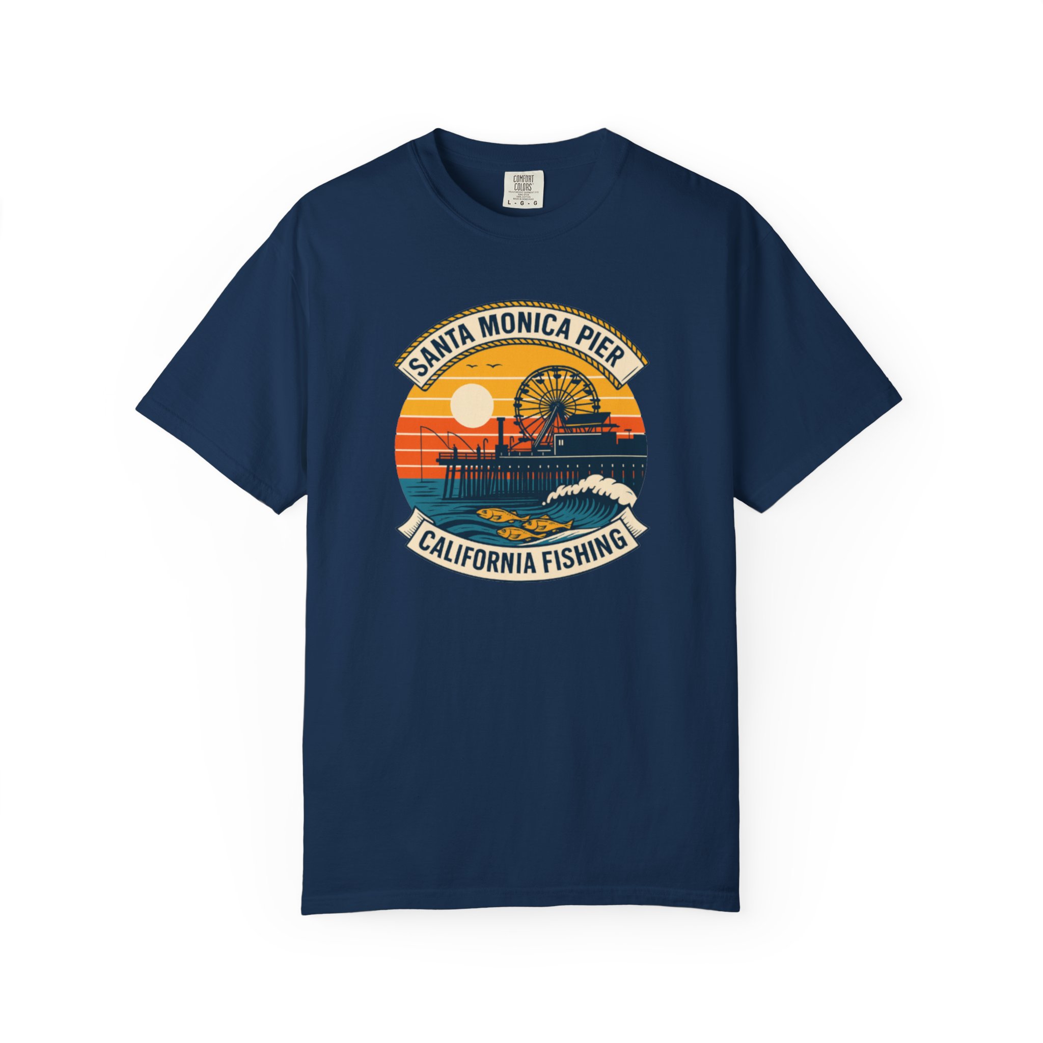 Fishing T-shirt - Santa Monica Pier Design - Image 28