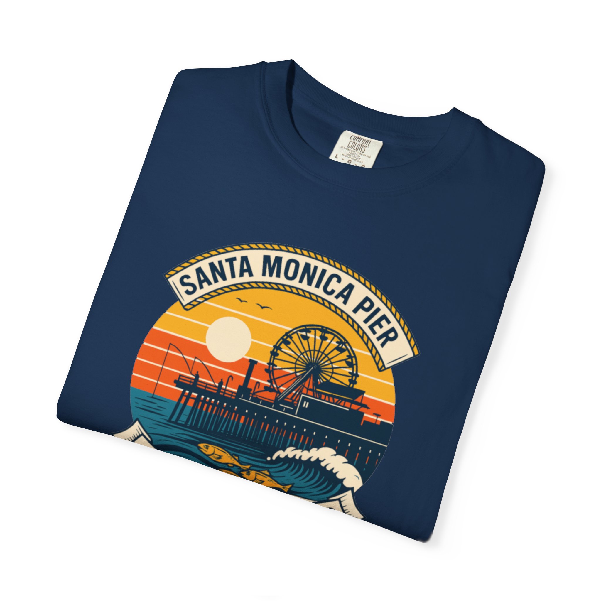Fishing T-shirt - Santa Monica Pier Design - Image 29