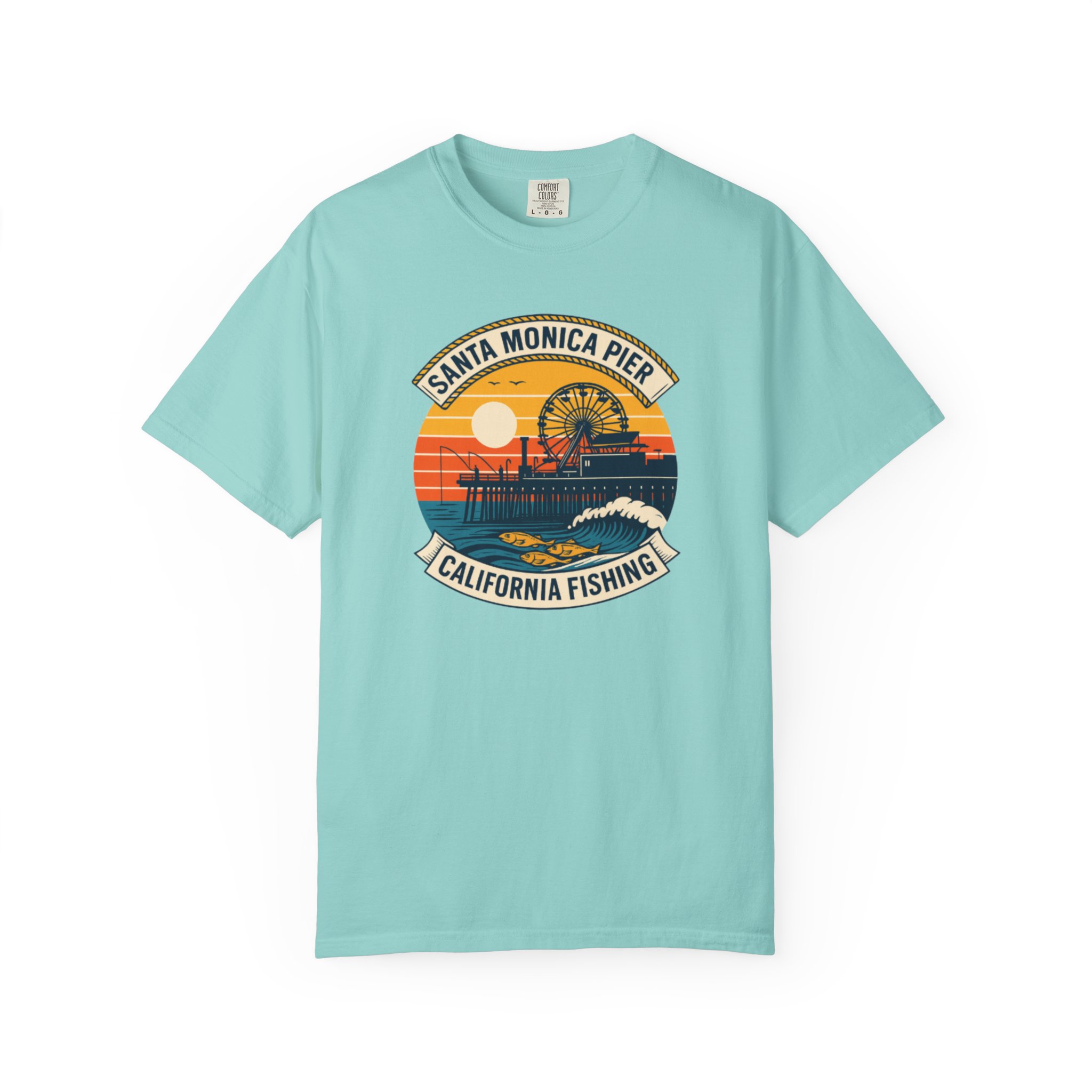 Fishing T-shirt - Santa Monica Pier Design - Image 13