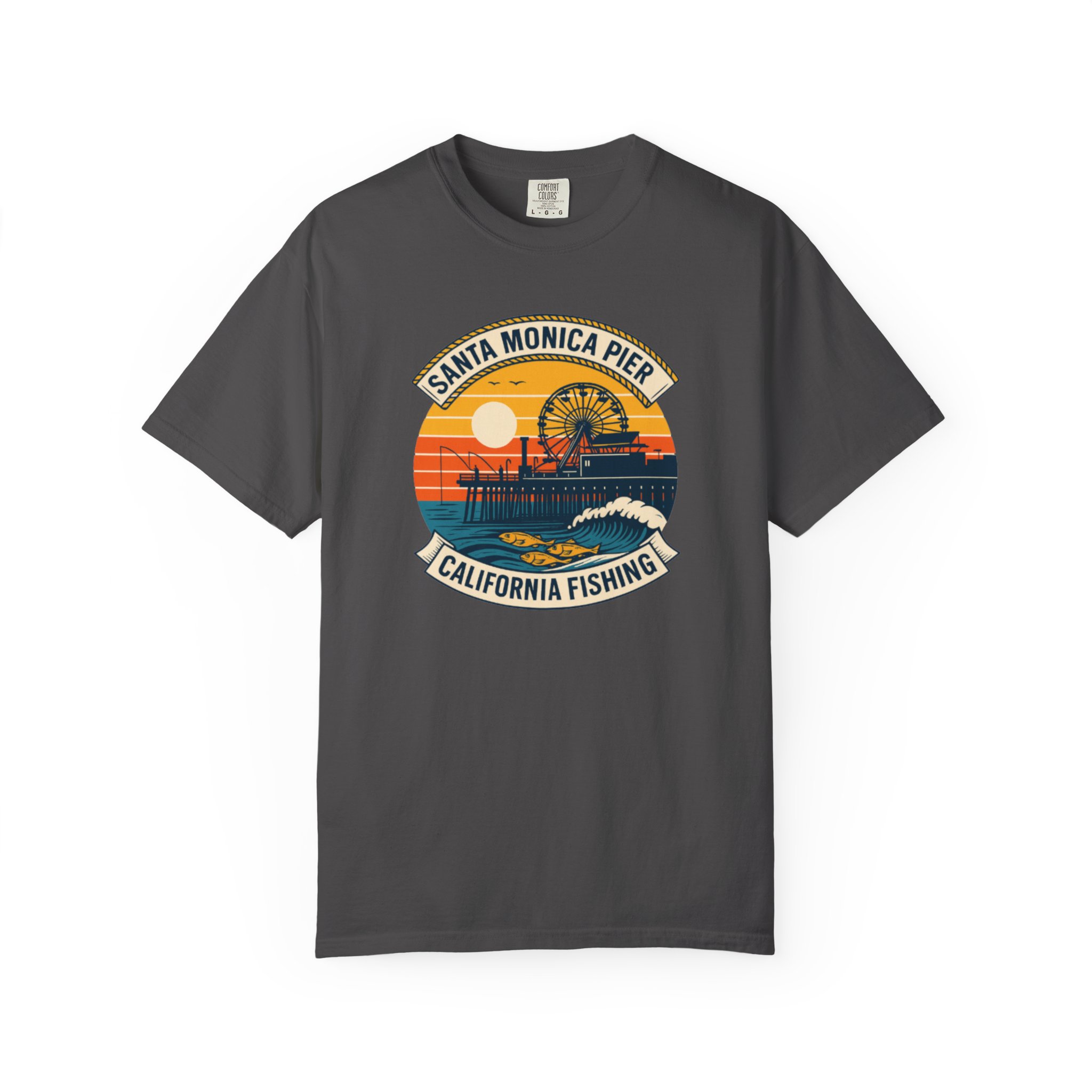 Fishing T-shirt - Santa Monica Pier Design - Image 22