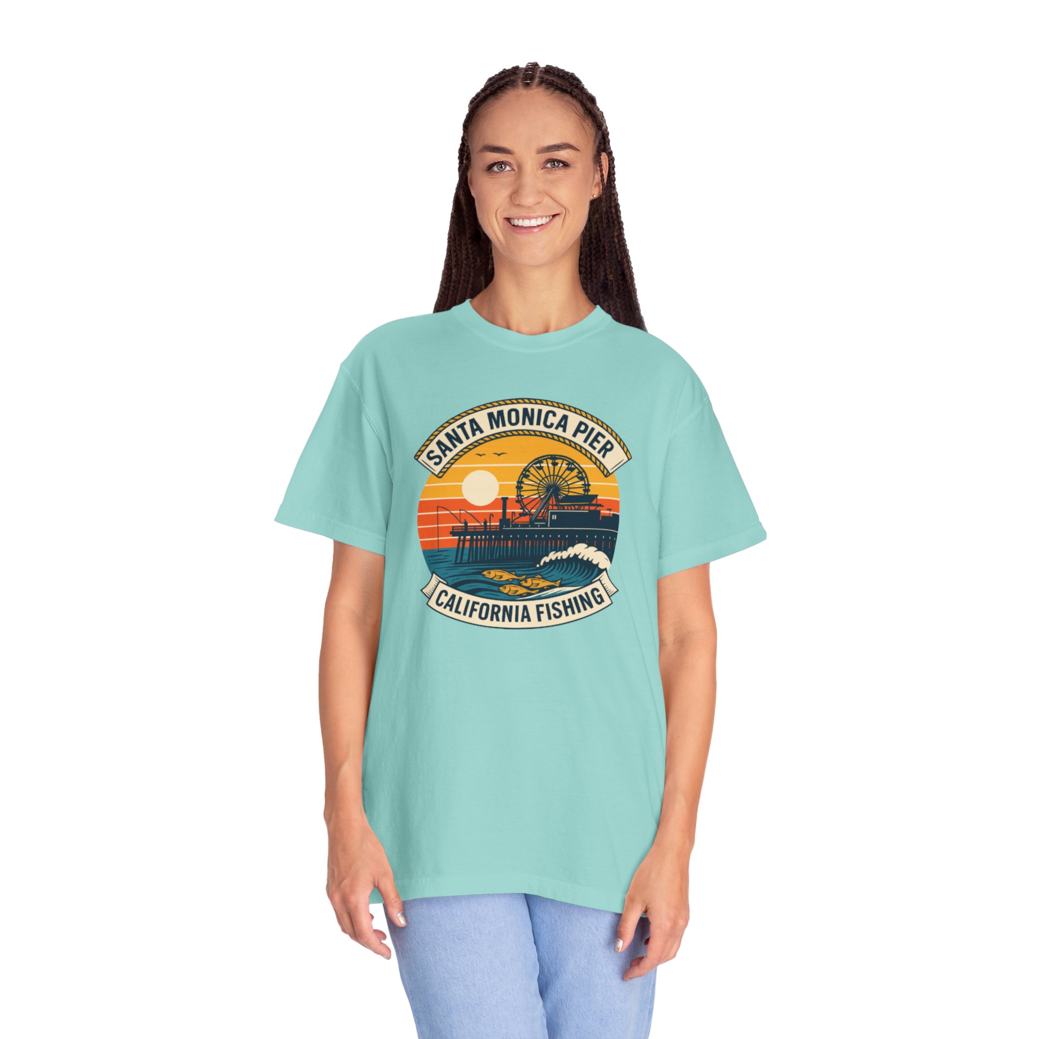 Fishing T-shirt - Santa Monica Pier Design - Image 15