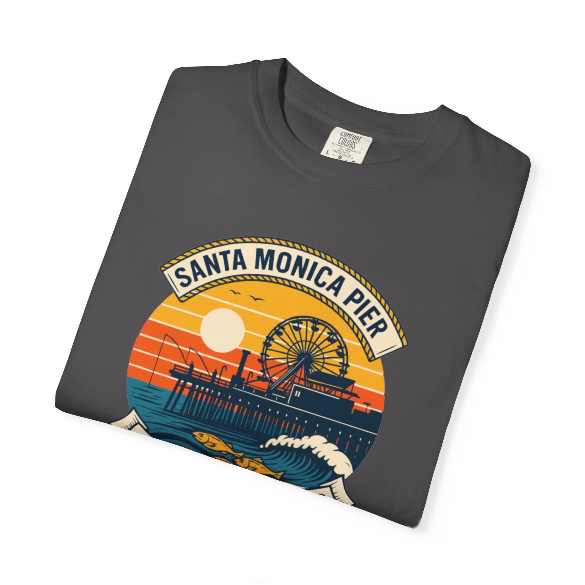 Fishing T-shirt - Santa Monica Pier Design - Image 23