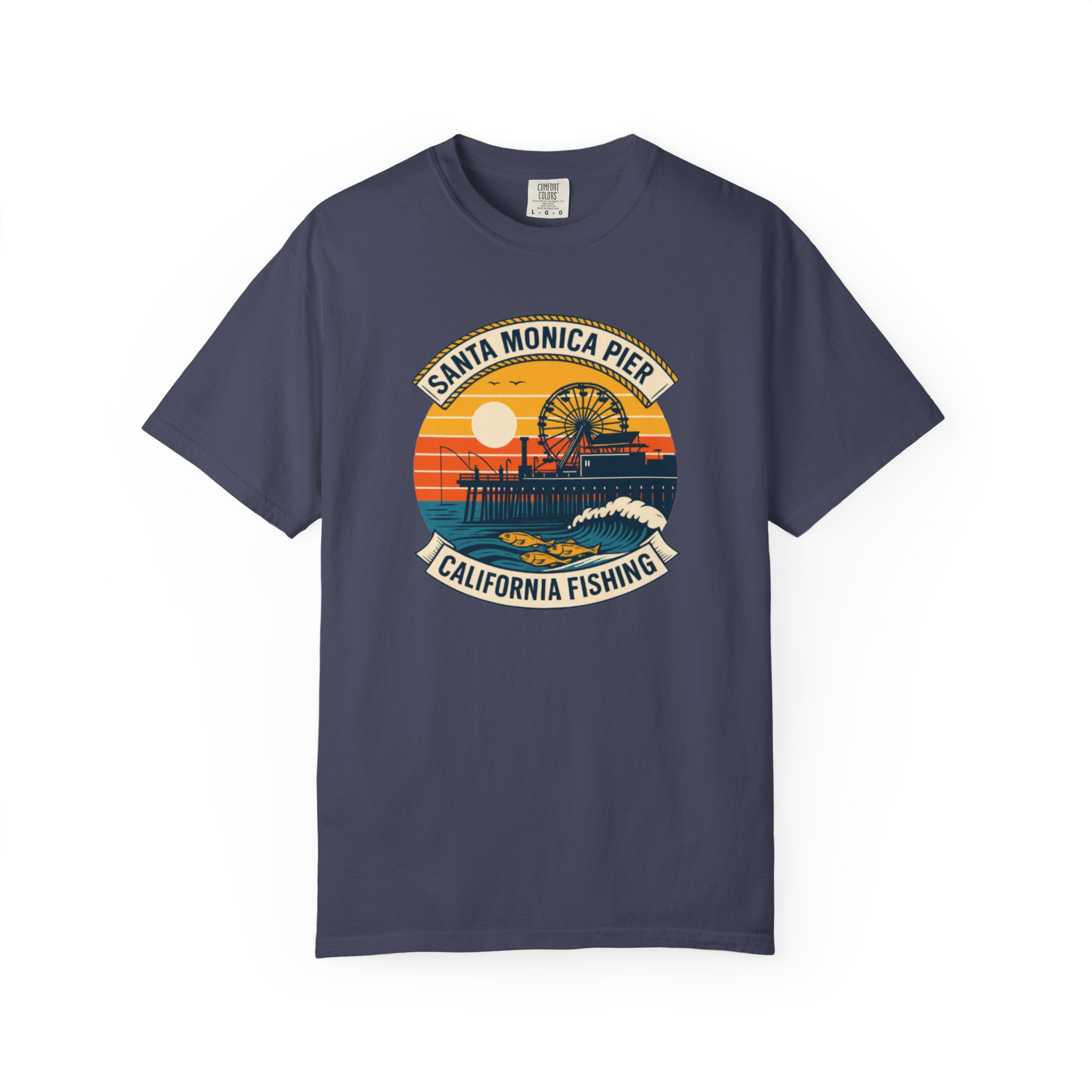Fishing T-shirt - Santa Monica Pier Design - Image 19