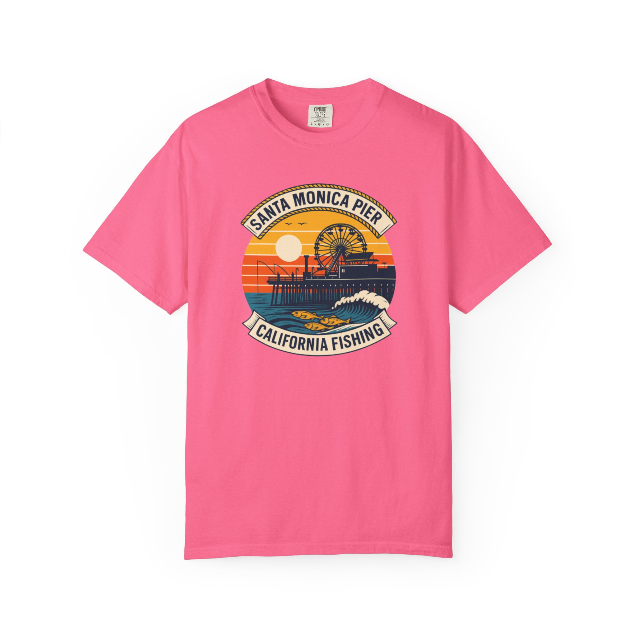 Fishing T-shirt - Santa Monica Pier Design - Image 31