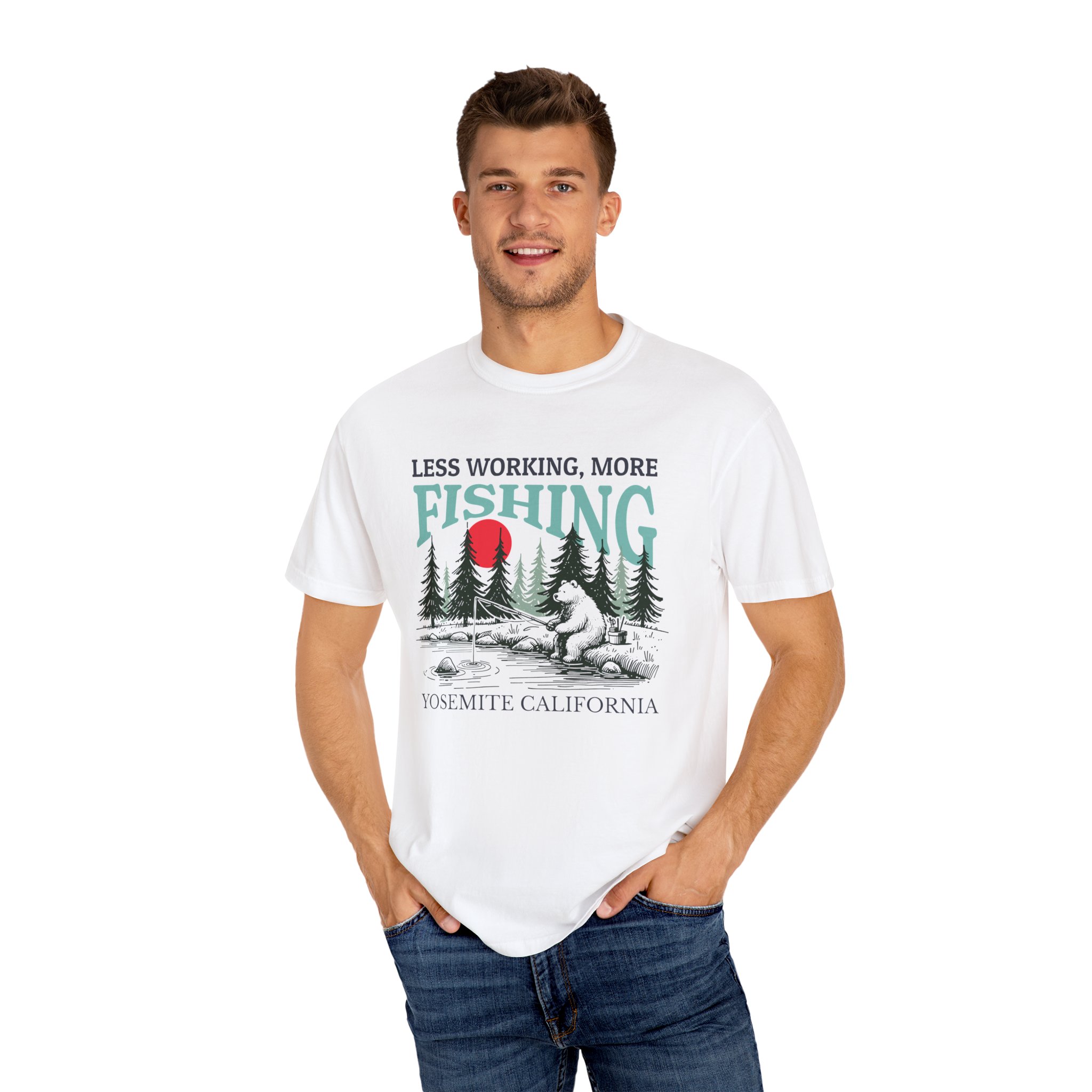 Yosemite California Fishing T-shirt - Image 3