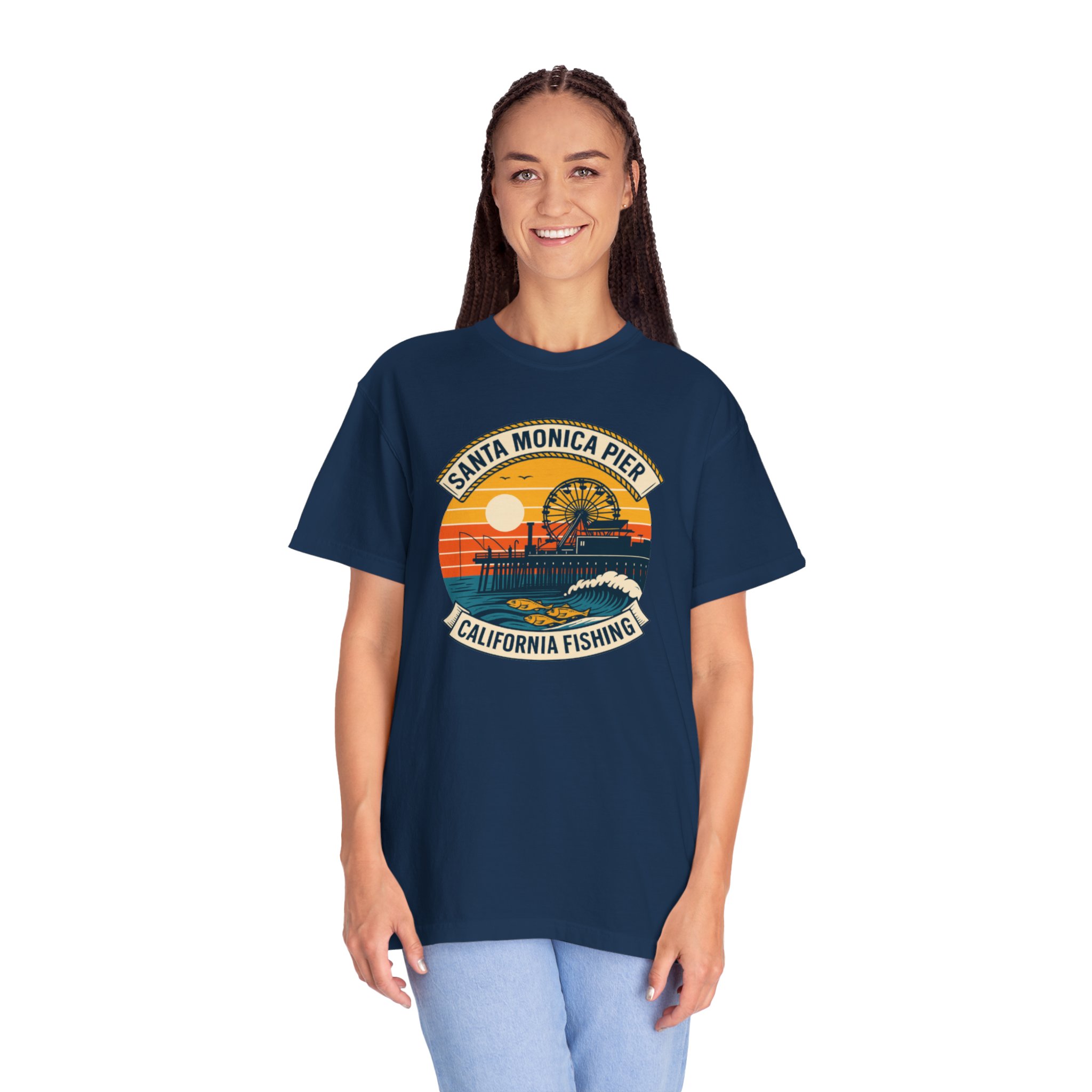 Fishing T-shirt - Santa Monica Pier Design - Image 30