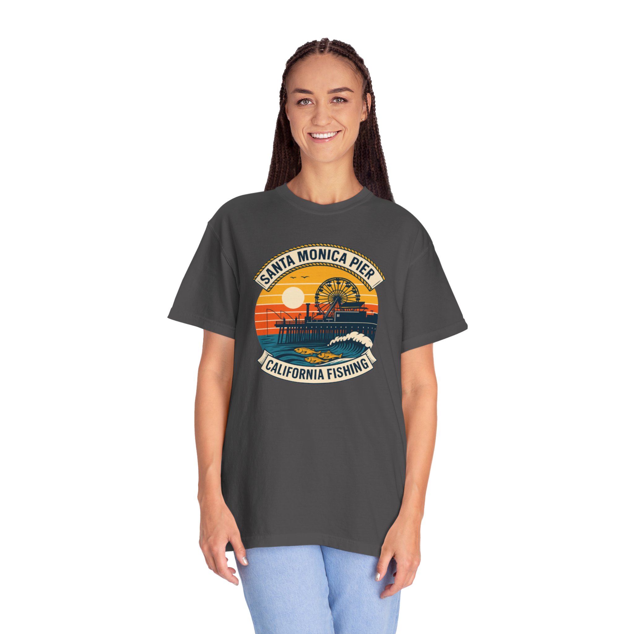 Fishing T-shirt - Santa Monica Pier Design - Image 24