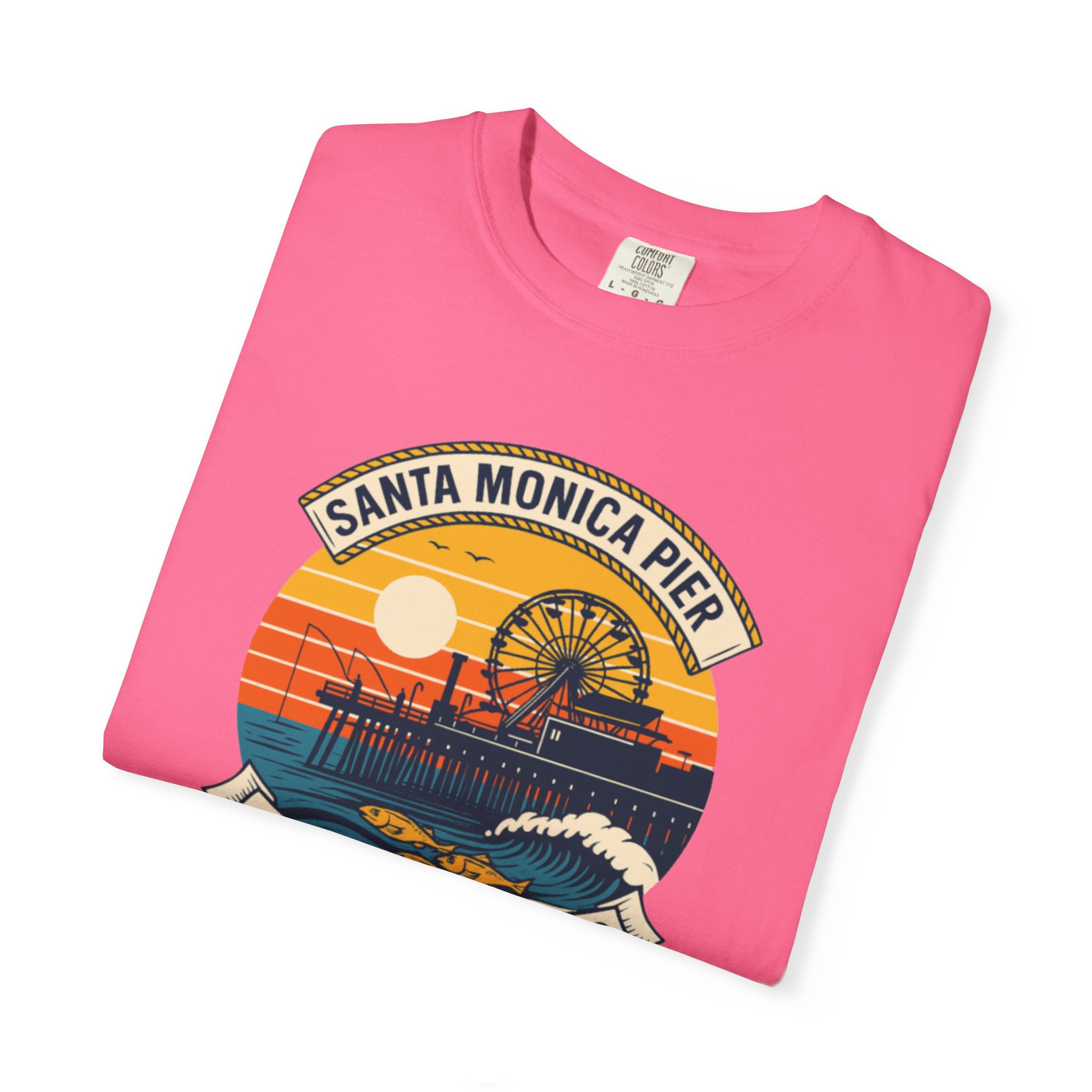 Fishing T-shirt - Santa Monica Pier Design - Image 32