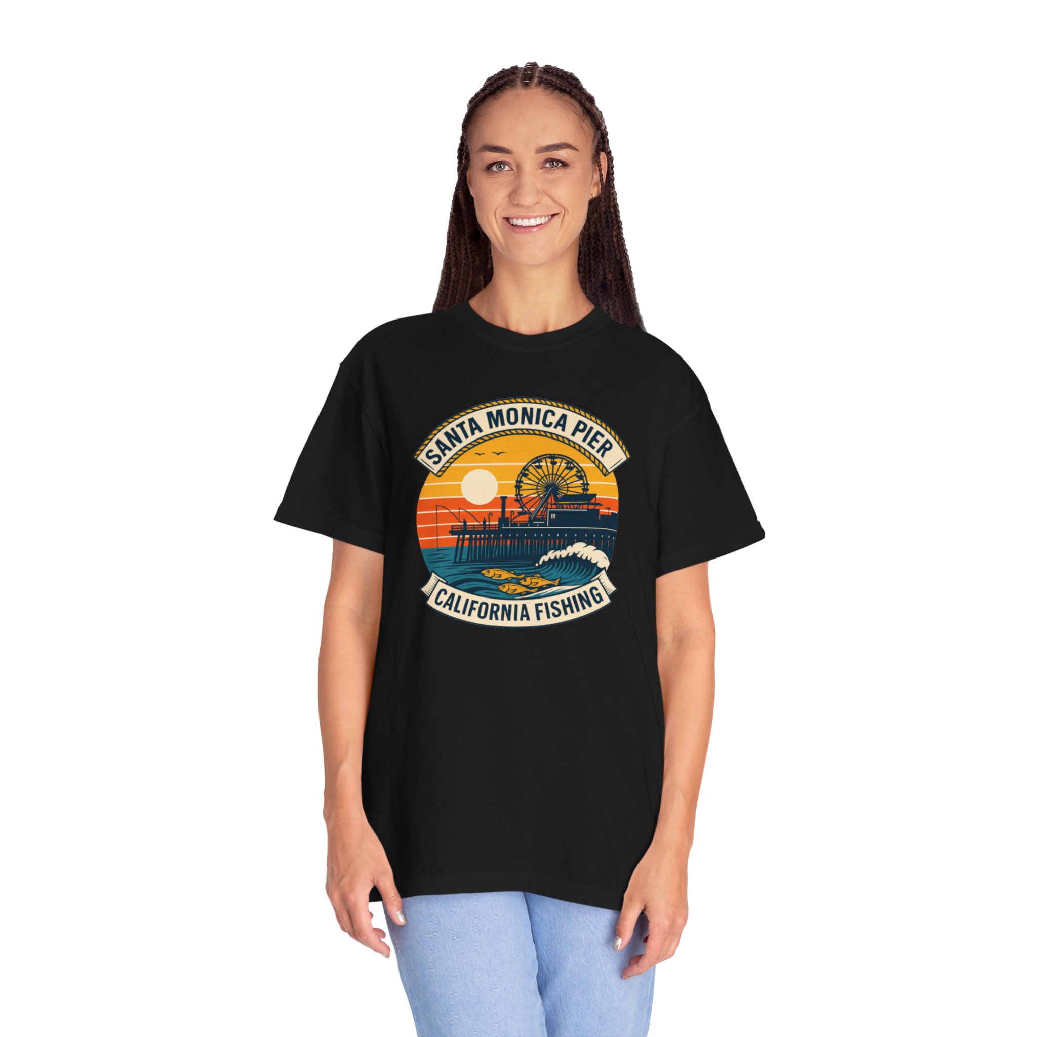 Fishing T-shirt - Santa Monica Pier Design - Image 27