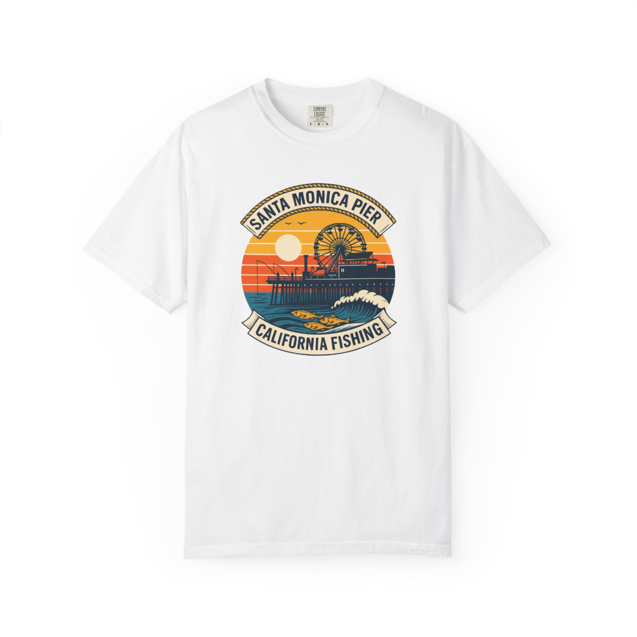 Fishing T-shirt - Santa Monica Pier Design