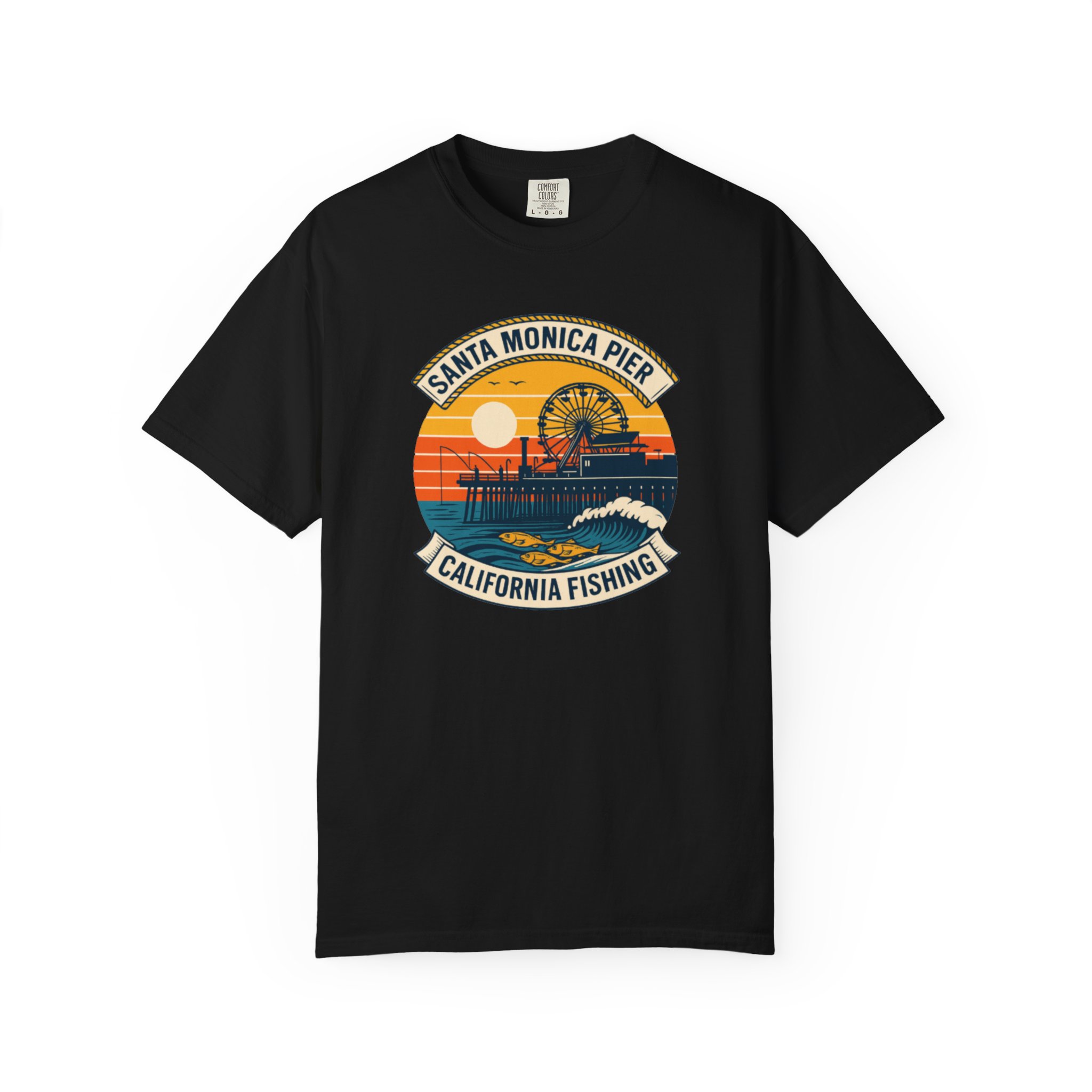 Fishing T-shirt - Santa Monica Pier Design - Image 25
