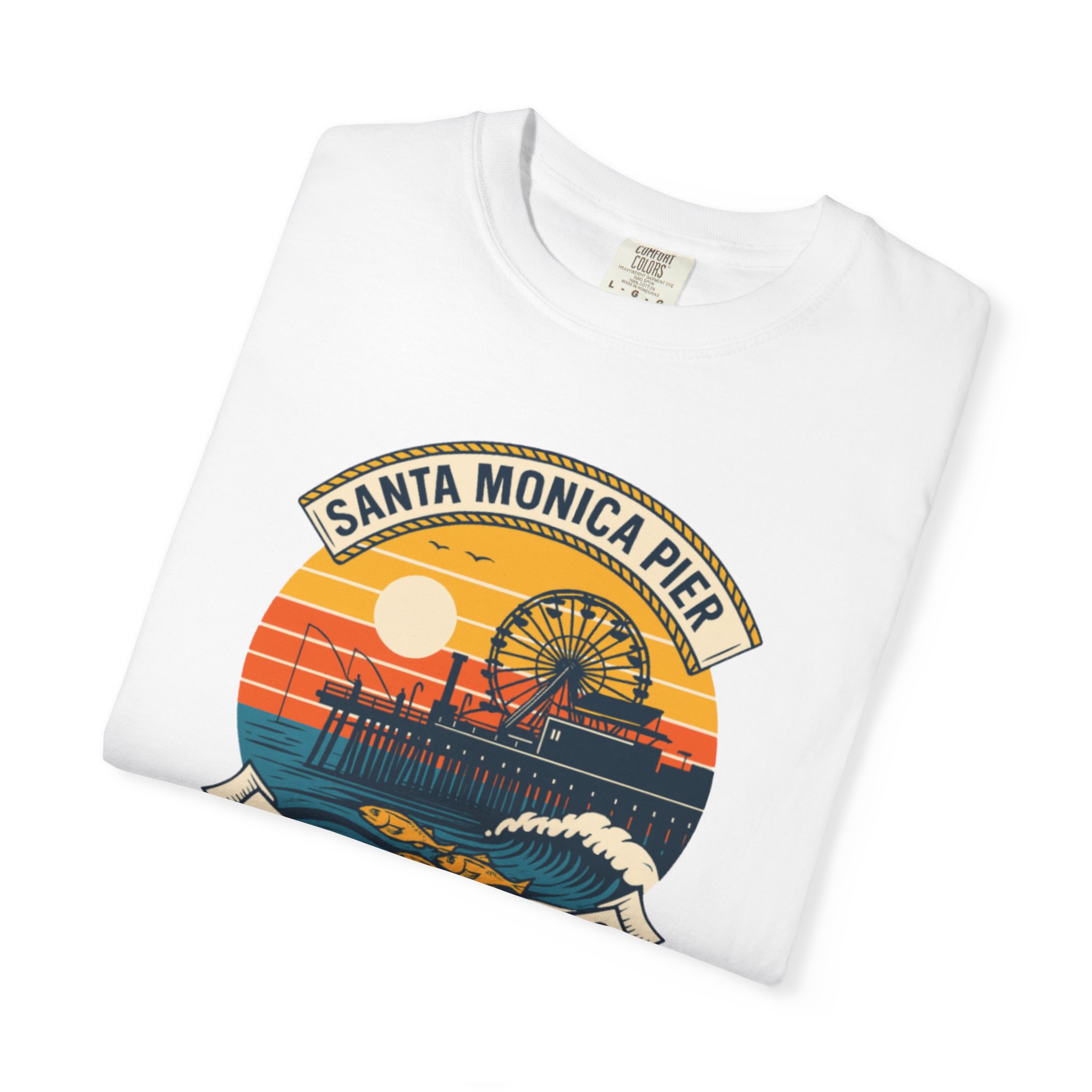 Fishing T-shirt - Santa Monica Pier Design - Image 2