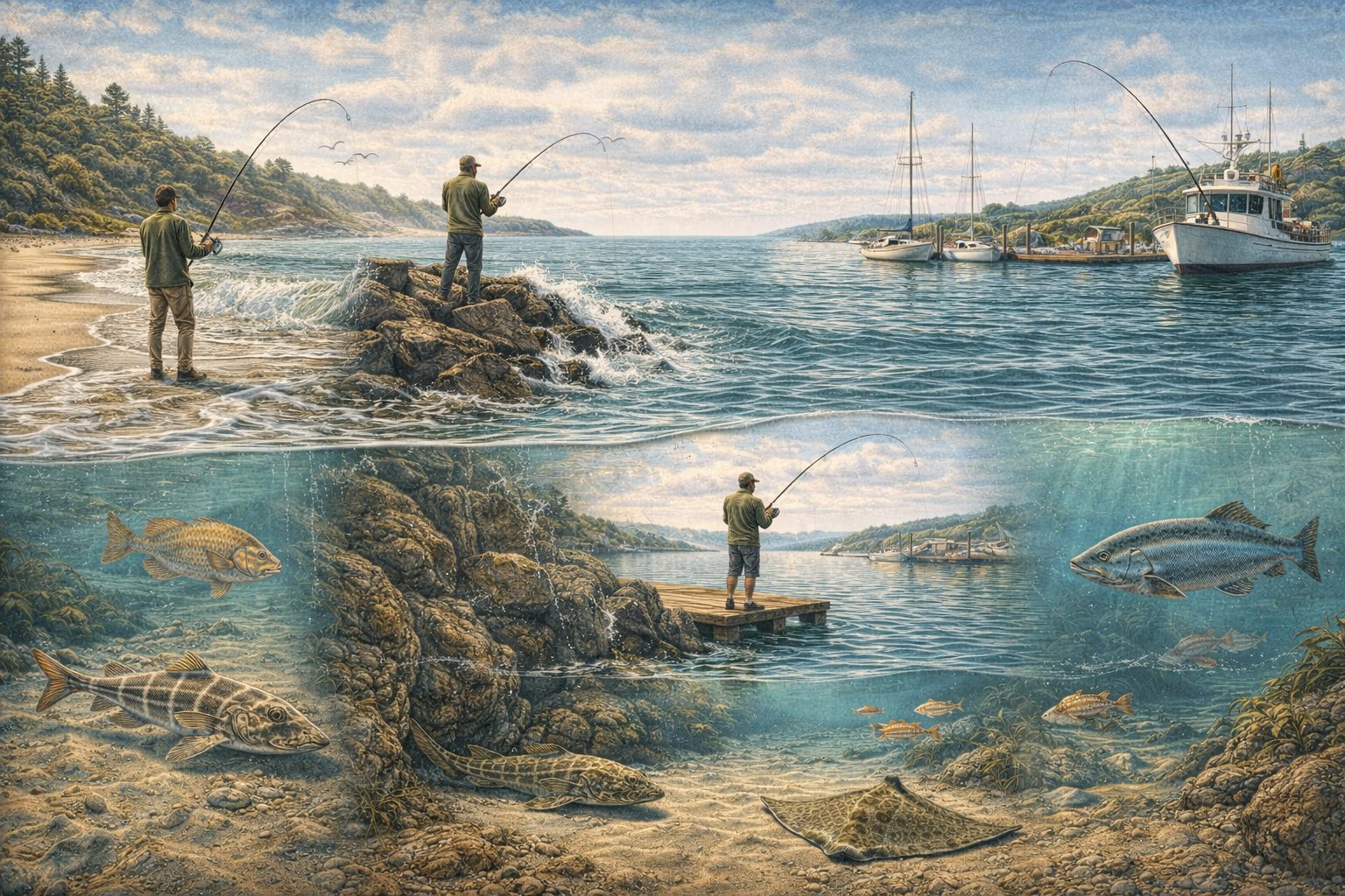 Fishing bliss at Bodega Bay